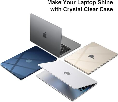 EooCoo Compatible with MacBook Air 15 inch Case M5 2026 2025-2023 M4 M3 M2 A3448 A3241 A3114 A2941, Fit Like a Glove, Scratch Resistant Protective Hard Shell Cover for Mac Air 15.3", Crystal Clear in Saudi Arabia