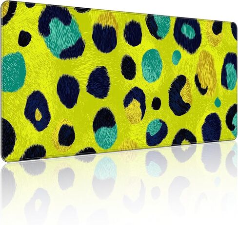 35.4 x 15.7 in, XXL Large Mouse Pad for Desk, Extended Keyboard Mouse Mat for Computer Office, Big Mouse pad with Stitched Edges, Gaming Pc-Pink and Black Leopard Print in Saudi Arabia
