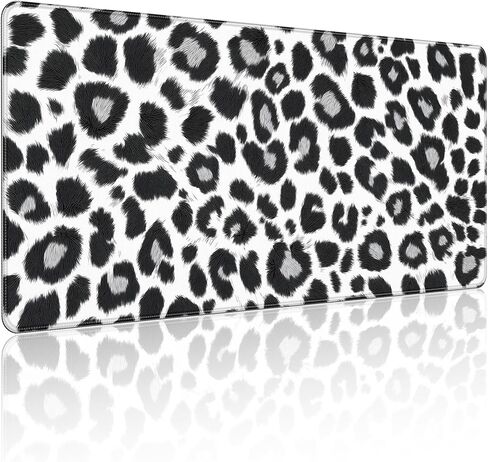 35.4 x 15.7 in, XXL Large Mouse Pad for Desk, Extended Keyboard Mouse Mat for Computer Office, Big Mouse pad with Stitched Edges, Gaming Pc-Pink and Black Leopard Print in Saudi Arabia