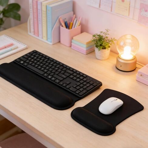 Computer Ergonomic Mouse Pad with Wrist Rest Thickened Memory Foam Computer Mousepad Anti-Skid Office Desk Mat in Saudi Arabia