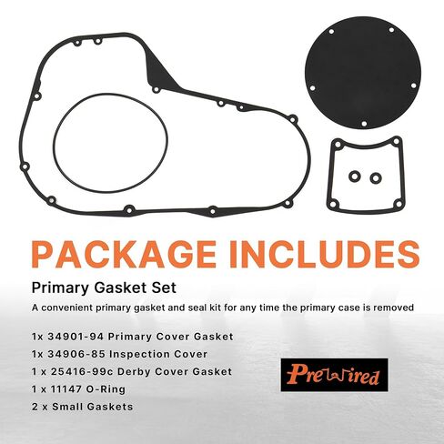 1999-2006 Twin Cam Touring Primary Cover Gasket Clutch Inspection Seal Set for Harley 1999-2006 Twin Cam Street Glide/Electra Glide FLHT/Road Glide FLTR/Road King FLHR Models, 4 PCS in Kuwait
