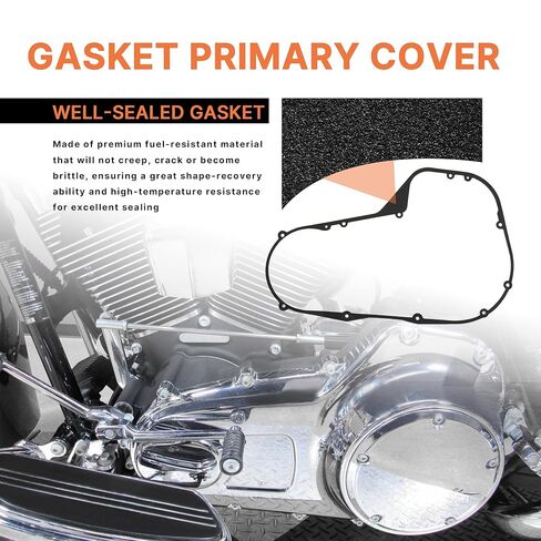 1999-2006 Twin Cam Touring Primary Cover Gasket Clutch Inspection Seal Set for Harley 1999-2006 Twin Cam Street Glide/Electra Glide FLHT/Road Glide FLTR/Road King FLHR Models, 4 PCS in Kuwait