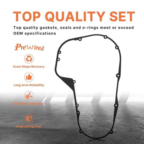 1999-2006 Twin Cam Touring Primary Cover Gasket Clutch Inspection Seal Set for Harley 1999-2006 Twin Cam Street Glide/Electra Glide FLHT/Road Glide FLTR/Road King FLHR Models, 4 PCS in Kuwait