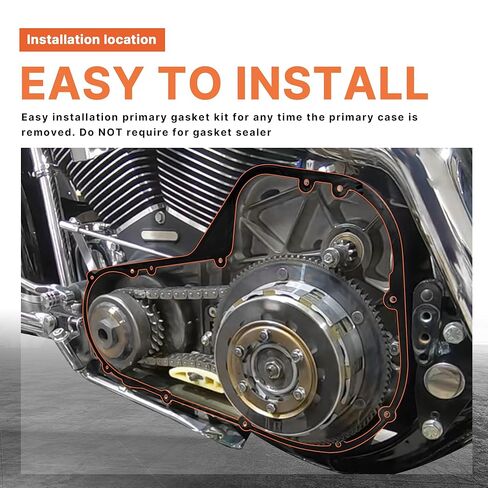 1999-2006 Twin Cam Touring Primary Cover Gasket Clutch Inspection Seal Set for Harley 1999-2006 Twin Cam Street Glide/Electra Glide FLHT/Road Glide FLTR/Road King FLHR Models, 4 PCS in Kuwait