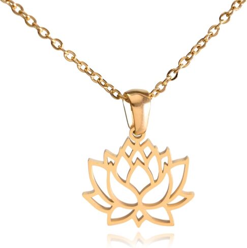Lotus Flower Stainless Steel Necklace in Saudi Arabia