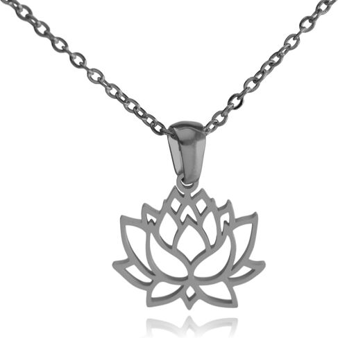 Lotus Flower Stainless Steel Necklace in Saudi Arabia