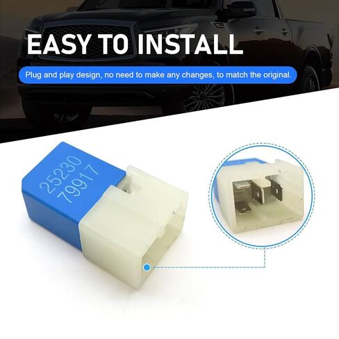 Pack-1 Car 12V 5 Pin Relay, 1.02" x 1.81" Multi-Function Waterproof Housing Plug and Play Relay, Standard Replacement 25230-79917 RY418 25230-79915, Compatible with Nissan Models (Blue) in Kuwait