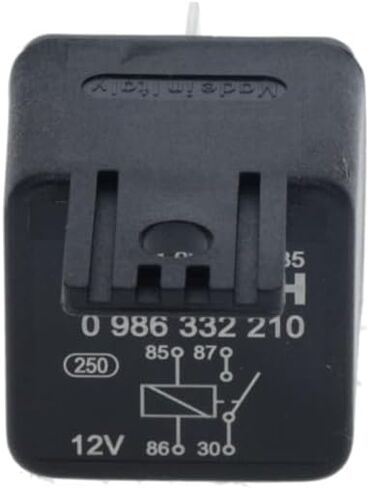 BOSCH 0986332210 مرحل صغير عادي مفتوح مع حامل تثبيت متكامل - 4 دبابيس، 12 فولت تيار مستمر، 30 أمبير - فردي in Saudi Arabia
