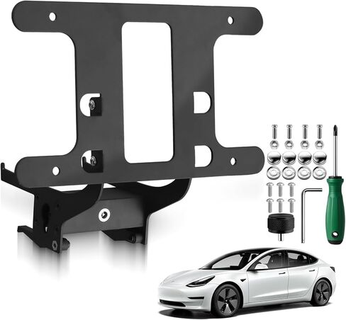 حامل لوحة الترخيص الأمامي من EYPINS لملحقات Tesla Model 3 Highland Refresh 2024 2025 - إطار لوحة ترخيص من سبائك الألومنيوم بدون حفر/لاصق، مضاد للسرقة، بدون فقدان، أسود in Kuwait