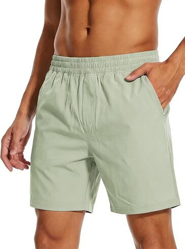 Men's Athletic Running Shorts Quick Dry Workout Gym Shorts with Zipper Pockets Adjustable Drawstring in Saudi Arabia