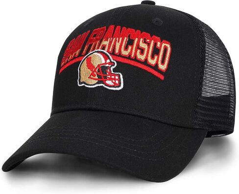 Football Fans Embroidered Trucker Hat, Football Team City Adjustable Baseball Hats Best Gift for Men Women in Kuwait