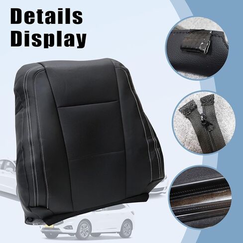 SecosAutoparts Driver or Passenger Side Top Lean Back Replacement Perforated Leather Seat Cover Black Compatible with Ford F-150 Lariat 2015-2017 Compatible with Ford F250 F350 Lariat XLT 2017-2022 in Saudi Arabia