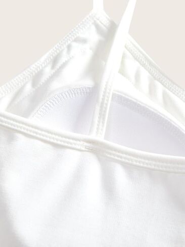Women's Lace Trim V Neck Crop Camisole Top Summer Padded Sleeveless Spaghetti Strap Tank Tops in Saudi Arabia