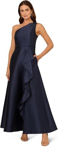 Adrianna Papell Women's One Shoulder Mikado Gown in Kuwait