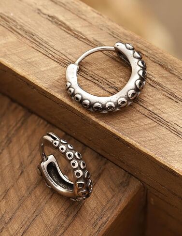 HAQUIL Nautical Ocean Octopus Limb Arm Hoop Earrings, Statement Jewelry Gift for Women in Saudi Arabia