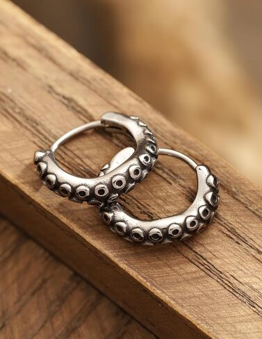 HAQUIL Nautical Ocean Octopus Limb Arm Hoop Earrings, Statement Jewelry Gift for Women in Saudi Arabia