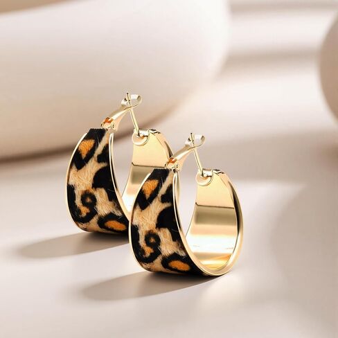 Retro Leopard Print Oversized Earrings Exaggerated Pendant Earrings for Women, Bohemian Disco Earrings Gift. in Saudi Arabia