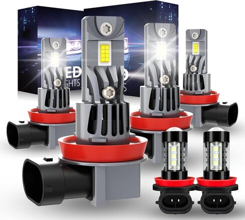 مصابيح كهربائية متوافقة مع VW Passat 2012-2015، شعاع عالي ومنخفض، مصابيح الضباب، 6500K أبيض بارد، التوصيل والتشغيل، 5000 لومن، 6 قطع in Kuwait