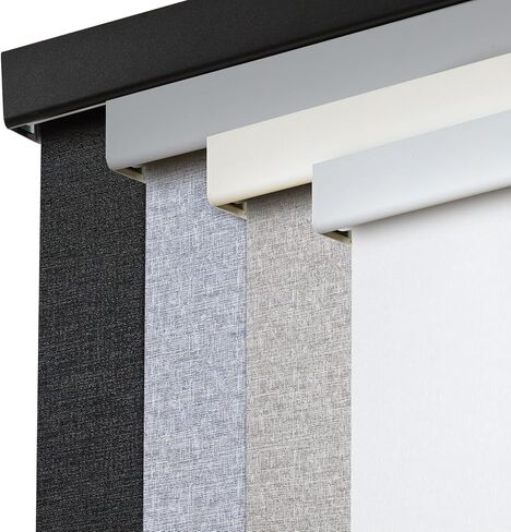 Persilux Custom Size Free-Stop Cordless 100% Blackout Shades with Valances, Thermal Insulated Striped Jacquard Fabric UV Protection Privacy Roller Shades and Blinds for Windows, Home, Bedroom (Grey) in Kuwait