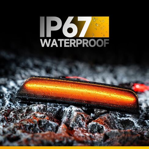 LED Side Marker Light Replacement for 2021 2022 2023 2024 Je'ep Grand Cherokee L / WL Super Bright Amber Full LED Front Bumper Fender Sidemarker Lamp Kit Left & Right OEM 42716023 Smoked Lens in Saudi Arabia