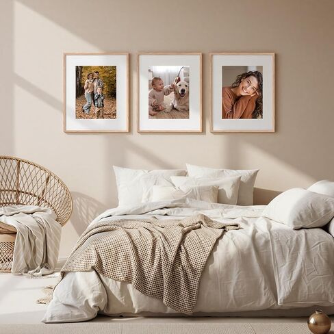 Fixwal 16x20 Poster Frame Set of 6 with Shatter Resistant Plastic Glass, Thin Border and Light Weight Photo Frames for Wall, Natural in Kuwait