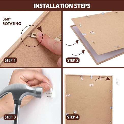 Fixwal 16x20 Poster Frame Set of 6 with Shatter Resistant Plastic Glass, Thin Border and Light Weight Photo Frames for Wall, Natural in Kuwait