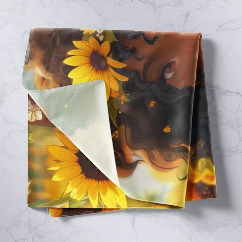 Feelyou African American Black Girl Tapestry Black Girls Magic Tapestry Wall Hanging Kids Boys Girls Yellow Sunflower Wall Tapestry Cute Girls Wall Art for Bedroom Living Room,Medium 59x59 Inches in Saudi Arabia