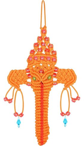 Tarini Gallery Hand Made Wall Decor Hanging Hand woven work Traditional Thread Art for Home Office Decor and Gifting (Orange Ganesh) in Saudi Arabia