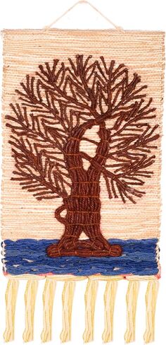 Tarini Gallery Hand Made Wall Decor Hanging Hand woven work Traditional Thread Art for Home Office Decor and Gifting (Orange Ganesh) in Saudi Arabia