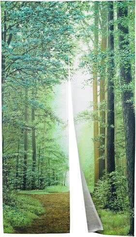 ستارة نورين اليابانية الطويلة للمدخل، ستارة باب الغابات الخضراء، نسيج لعيد القديس باتريك، ديكور المنزل والمطبخ، 33 × 59 بوصة in Kuwait