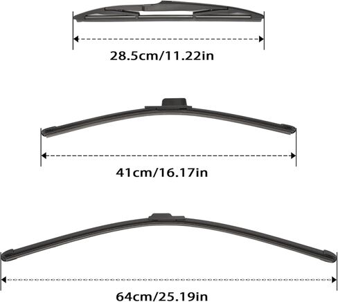 Windshield Wipers Compatible with 2022-2025 Hyundai Tucson (Without Hybrid) 3 PCS Front & Rear Side Wiper Blades with Front 26 In &16 In &Rear Wiper Blade 11 In Perform Smoothly and Quietly in Saudi Arabia