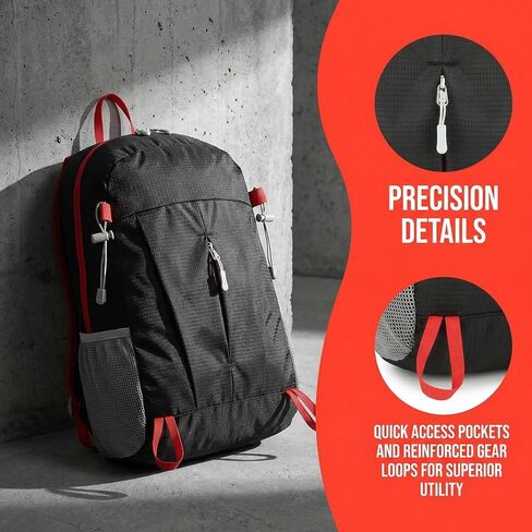 2026 New Model Folding Backpack for Hiking Nylon Unisex Waterproof Climbing Bag Camping Bag Travel Bag Lightweight Black in Saudi Arabia