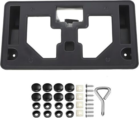 حامل علامة قوس لوحة الترخيص الأمامية لسيارة Honda Accord 2016-2017 سيدان - يستبدل OEM 71145-T3L-A50 - إطار تثبيت ممتص للصدمات شديد التحمل مع مجموعة أدوات (أسود) in Kuwait