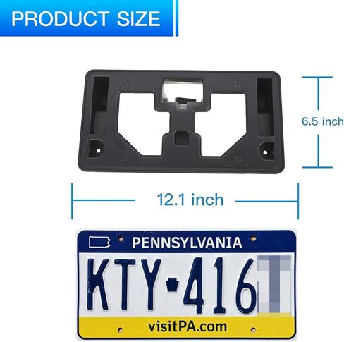 حامل علامة قوس لوحة الترخيص الأمامية لسيارة Honda Accord 2016-2017 سيدان - يستبدل OEM 71145-T3L-A50 - إطار تثبيت ممتص للصدمات شديد التحمل مع مجموعة أدوات (أسود) in Kuwait