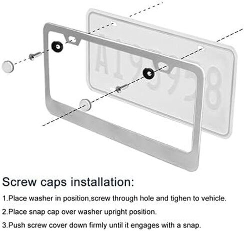 Z License Plate Frame Cover Holder Sport Screws Caps Stainless Steel Compatible with Nissan (1x Black) in Kuwait