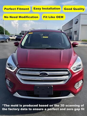 FASTCHE Front License Plate Frame Compatible with Ford Escape 2017 2018 2019 Front Bumper License Plate Holder Mounting Bracket Cover Replace # GJ5Z17A385AA, FO1068160 in Kuwait