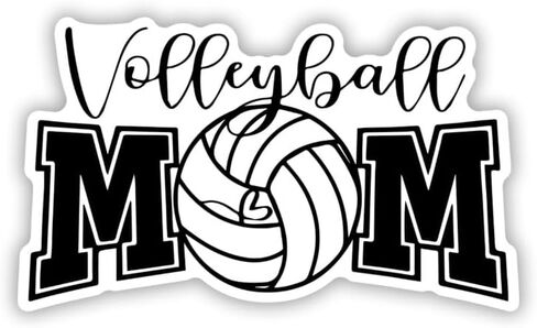 Volleyball Mom - 3" Vinyl Sticker - for Car Laptop Water Bottle Phone - Waterproof Decal in Saudi Arabia