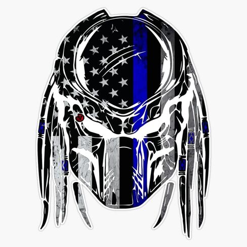 Generic Thin Blue Line Grunge American Flag Hunter of Evil Window Bumper Sticker Decal 5"" in Saudi Arabia