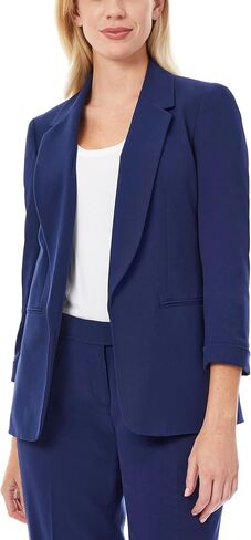 Jones New York Women's Tall Size Notched Collar Jacket W/Rolled Sleeves, Pacific Navy in Kuwait