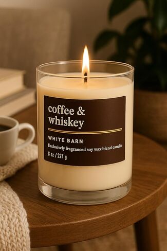 Bath & Body Works Coffee & Whiskey Single Wick Candle, 8 oz – Warm Coffee, Whiskey & Vanilla Blend in Saudi Arabia
