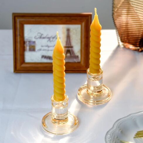 مجموعة شموع شمع العسل الفيروسية الصغيرة الطبيعية من DEYBBY مكونة من 12، 5 بوصات شموع شمع العسل النقي الملتوية بدون قطرات وبدون دخان لديكور المنزل والهدايا في أي مناسبة in Kuwait