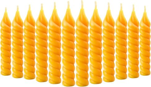 مجموعة شموع شمع العسل الفيروسية الصغيرة الطبيعية من DEYBBY مكونة من 12، 5 بوصات شموع شمع العسل النقي الملتوية بدون قطرات وبدون دخان لديكور المنزل والهدايا في أي مناسبة in Kuwait