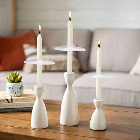 20 عبوة من شموع الكنيسة مع واقيات بالتنقيط لخدمة الوقفة الاحتجاجية على ضوء الشموع التعبدية، صندوق مكون من 20 شمعة، أبيض غير معطر، 5 بوصات ارتفاع × 1/2 بوصة عمق in Kuwait