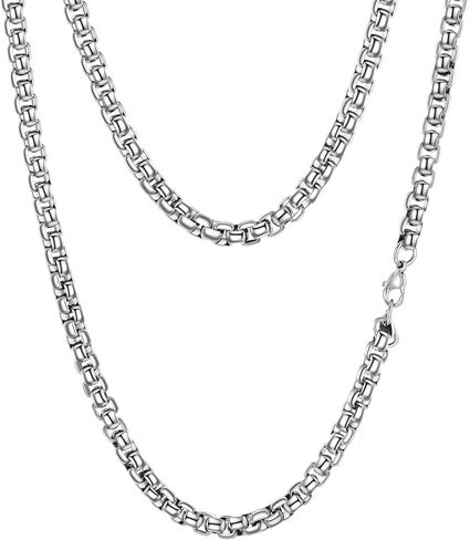 PROSTEEL Squre Rolo Link Chains، الفولاذ المقاوم للصدأ/18 قيراط الذهب/قلادة سوداء، عرض 2 مم/3 مم/6 مم/9 مم، مشبك قوي على شكل جراد البحر وسلسلة متينة للمجوهرات الرجالية والنساء، 18 بوصة - 30 بوصة، مع صندوق هدايا in Kuwait