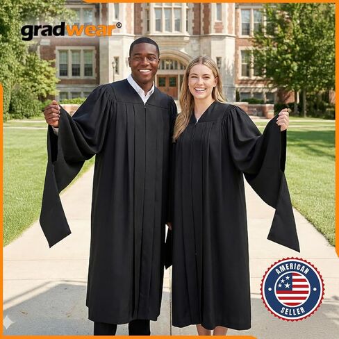 Gradwear Classic Masters Graduation Gown, Unisex Masters Degree Regalia in Kuwait