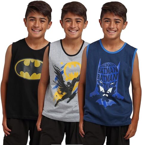 Batman Character Art Boy's 3-Pack Tank Top Set in Saudi Arabia