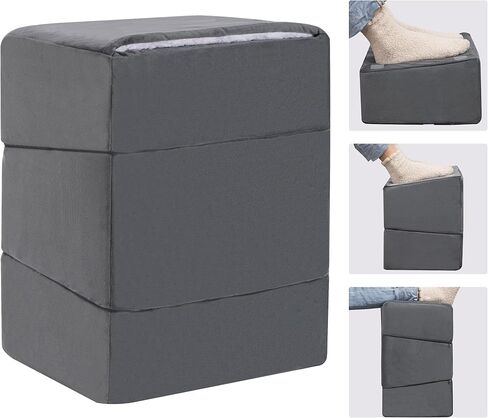 غانوندورف 3 قطع مسند قدم لتحت المكتب في العمل، مسند قدم قابل للتعديل تحت المكتب، مقاعد قدم مريحة تحت المكتب، وسادة ساق كبيرة جدًا لمسند القدمين تحت المكتب مع طبقة علوية دافئة من الشيربا، رمادي in Kuwait