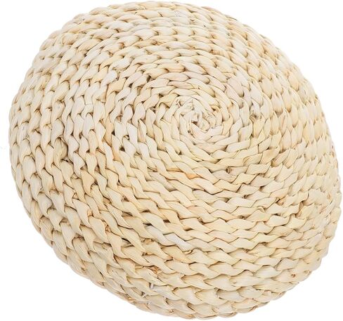 Round Straw Braid Cushion 11.81 Inch Handwoven Yoga Meditating Seat Pad with Breathable Space Cotton Filling for Home Tatami Floor and Windowsill in Kuwait