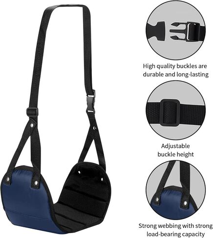 Airplane Foot Hammock,No Collapse Foot Rest for Plane Travel with Extended Adjustment Strap, Portable Desk Foot Hammock with Memory Foam, Navy Blue in Saudi Arabia
