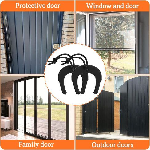 2pcs First Responder Door Stop, Emergency Door Jam with Nylon Cord Attachments Pinch Guard from Closing Edge Security Handle Stopper(Black) in Saudi Arabia